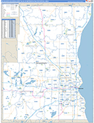 Milwaukee-Waukesha-West Allis Metro Area Wall Map Basic Style